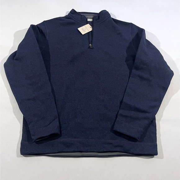 Peter Millar Mens Navy Crown Fleece 1/4 Zip Pullover Sweater MF23K60 Sz L NWT - Picture 1 of 8